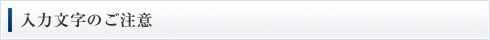 入力文字のご注意